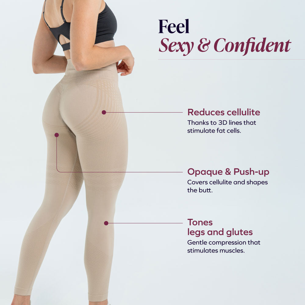 3D Sculpt Beige Leggings