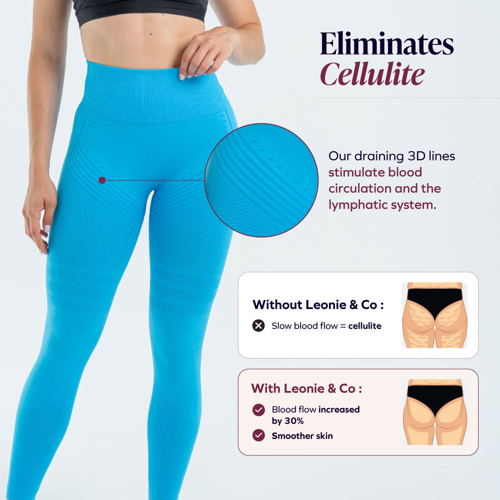 3D Sculpt Blue Leggings