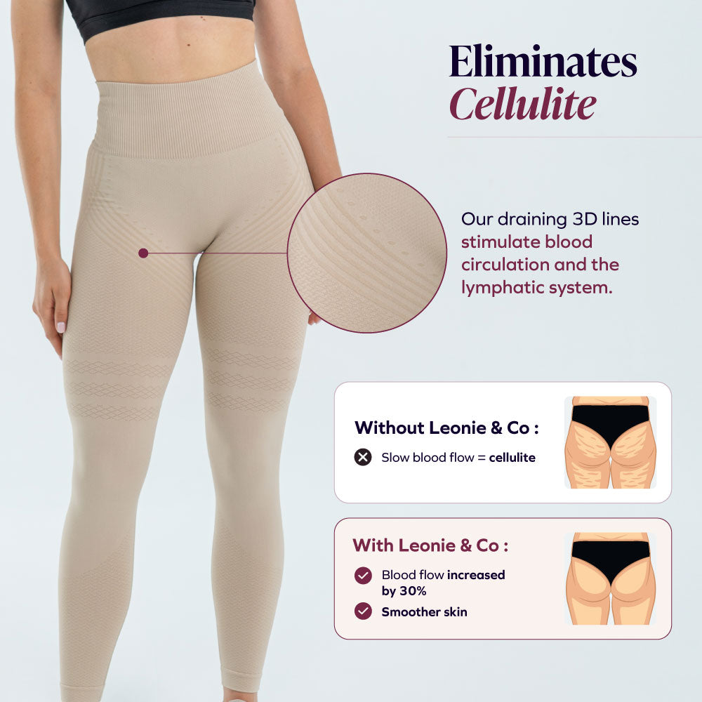 3D Sculpt Beige Leggings
