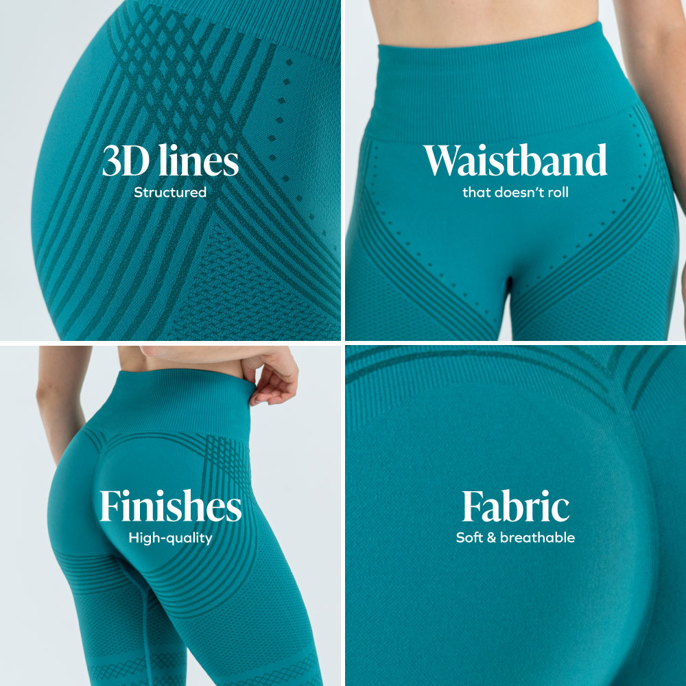3D Sculpt Teal Green Leggings