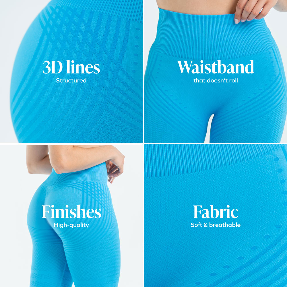 3D Sculpt Blue Leggings