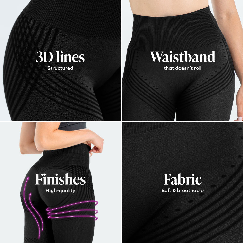 3D Sculpt Black Leggings