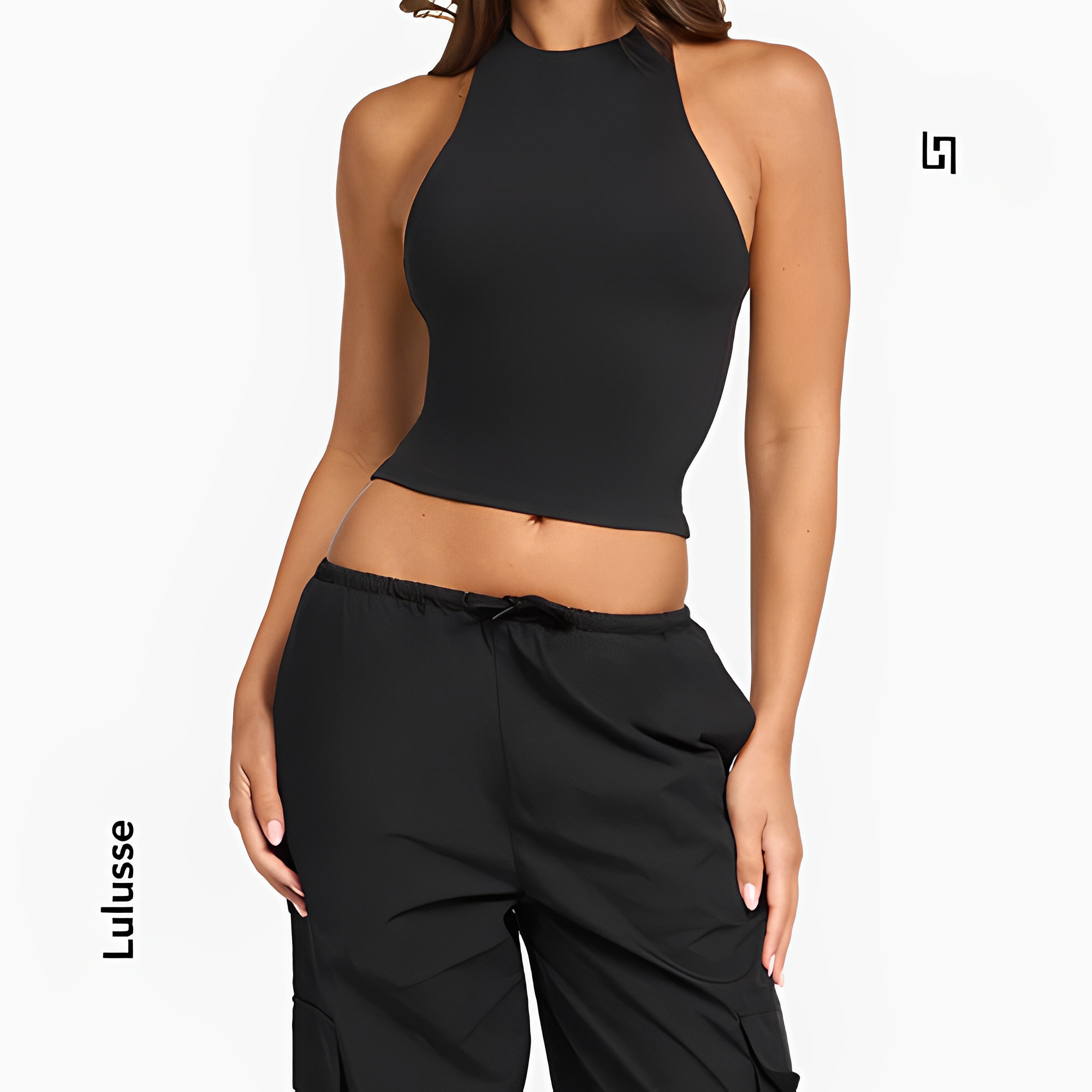LuxeIcon Noiré Halter Tank Top