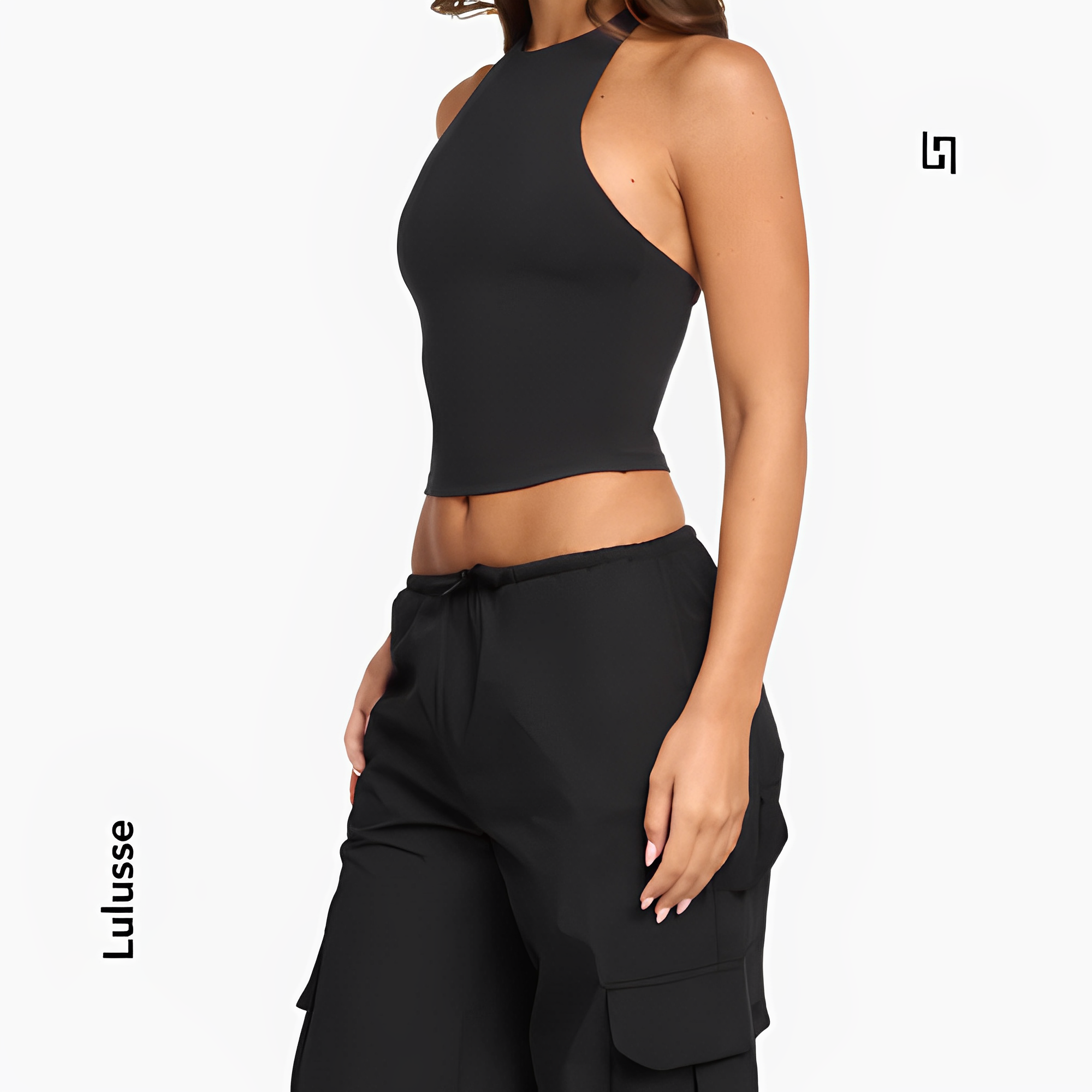 LuxeIcon Noiré Halter Tank Top
